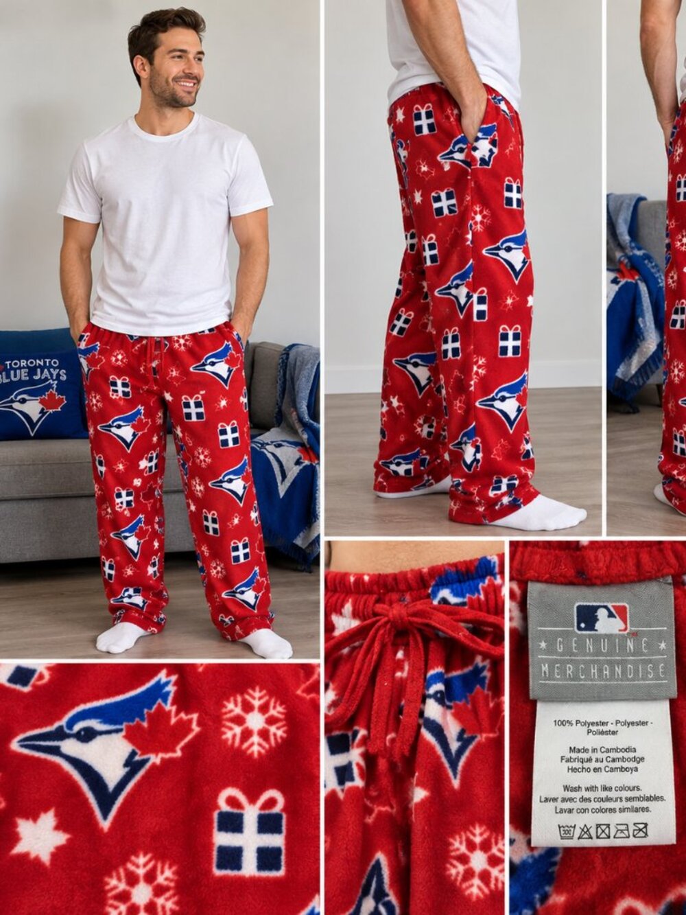 Toronto Blue Jays MLB Christmas Fleece Pajama Pants